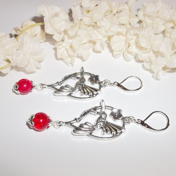 Hummingbird Earring Set Large Big Statement 4523 - Picture 4 of 8